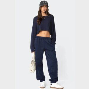 Edikted Clark Oversized Sweatpants - Navy - XS